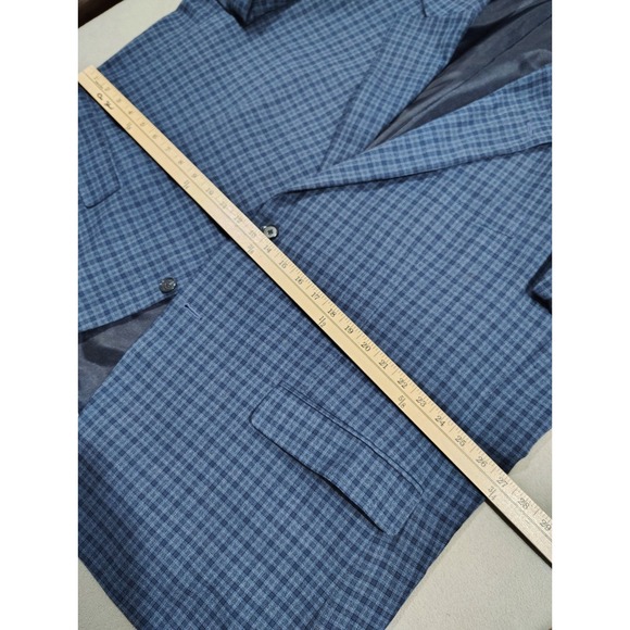 Oak Hill Sport Coat Blazer Jacket Mens 50/52R Plaid Blue Two Button  2XL - Picture 9 of 13